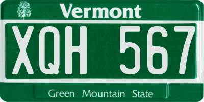 VT license plate XQH567