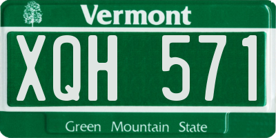 VT license plate XQH571