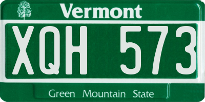 VT license plate XQH573