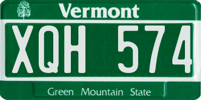 VT license plate XQH574