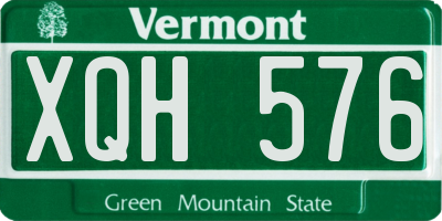 VT license plate XQH576