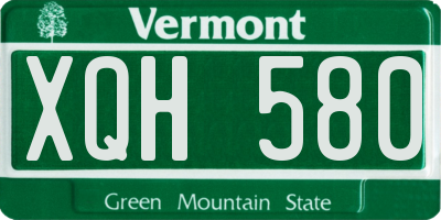 VT license plate XQH580