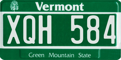 VT license plate XQH584