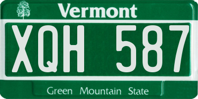 VT license plate XQH587