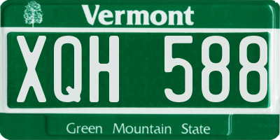 VT license plate XQH588
