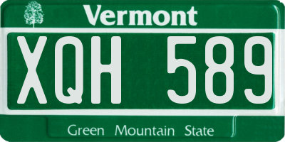 VT license plate XQH589
