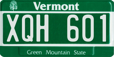 VT license plate XQH601