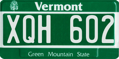 VT license plate XQH602