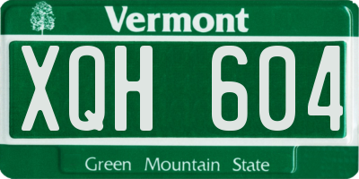 VT license plate XQH604