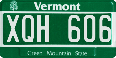 VT license plate XQH606