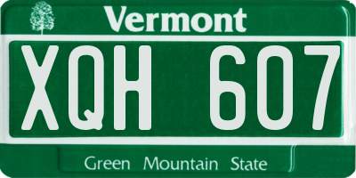 VT license plate XQH607