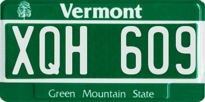 VT license plate XQH609