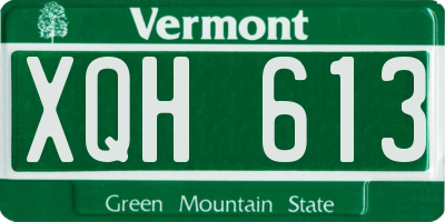VT license plate XQH613