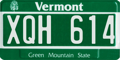 VT license plate XQH614