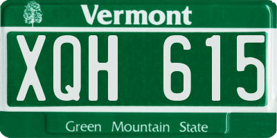 VT license plate XQH615