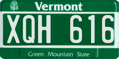 VT license plate XQH616