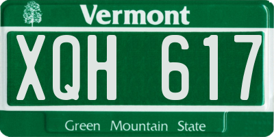 VT license plate XQH617