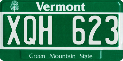 VT license plate XQH623