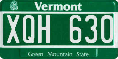 VT license plate XQH630