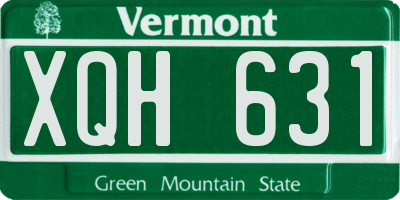 VT license plate XQH631