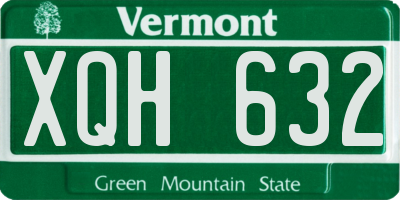 VT license plate XQH632