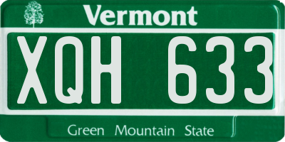 VT license plate XQH633