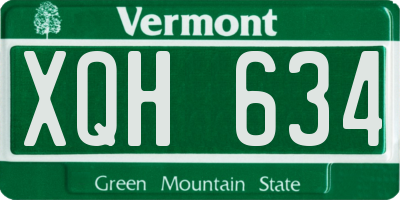 VT license plate XQH634