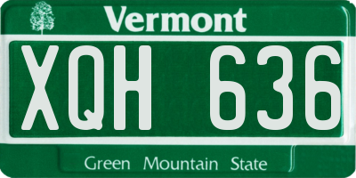 VT license plate XQH636