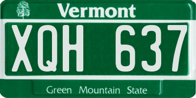VT license plate XQH637