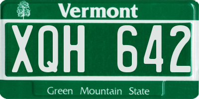 VT license plate XQH642