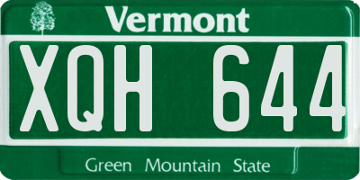 VT license plate XQH644