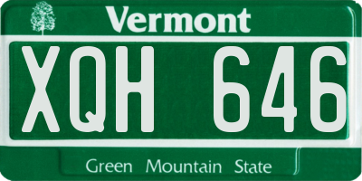 VT license plate XQH646