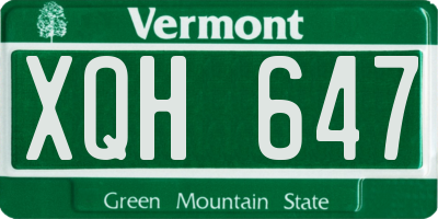 VT license plate XQH647
