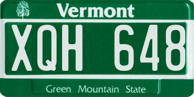 VT license plate XQH648