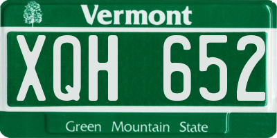 VT license plate XQH652