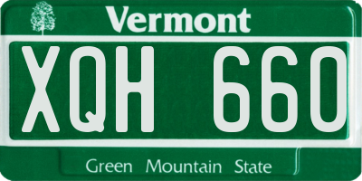 VT license plate XQH660