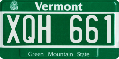 VT license plate XQH661