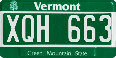 VT license plate XQH663