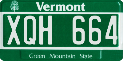 VT license plate XQH664
