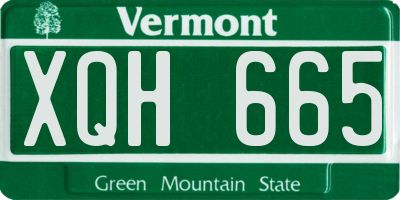 VT license plate XQH665