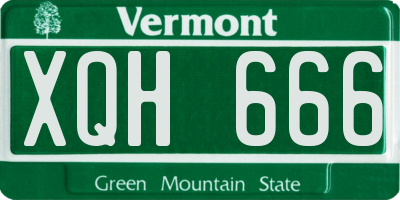 VT license plate XQH666