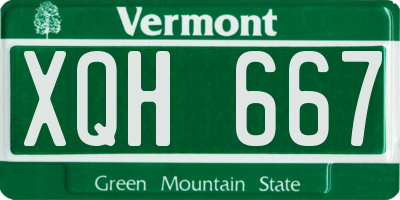 VT license plate XQH667