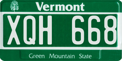 VT license plate XQH668
