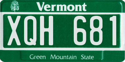 VT license plate XQH681