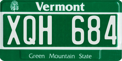VT license plate XQH684