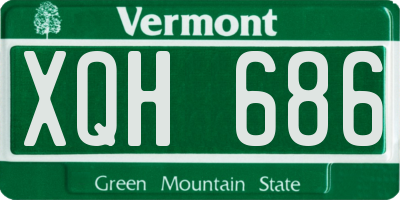 VT license plate XQH686