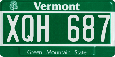 VT license plate XQH687