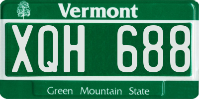 VT license plate XQH688