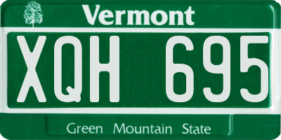 VT license plate XQH695