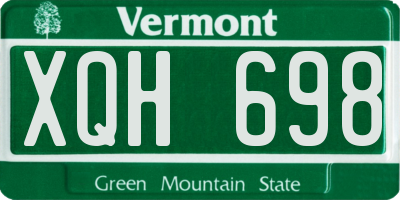 VT license plate XQH698